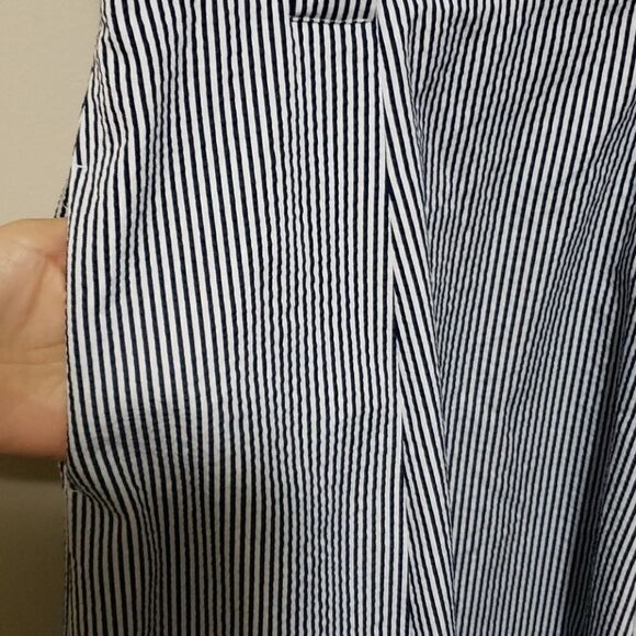 𝅺l.k. Bennett women's Dr. Alana Size 8 Dress Blue and White stripes with pocket - Picture 8 of 11